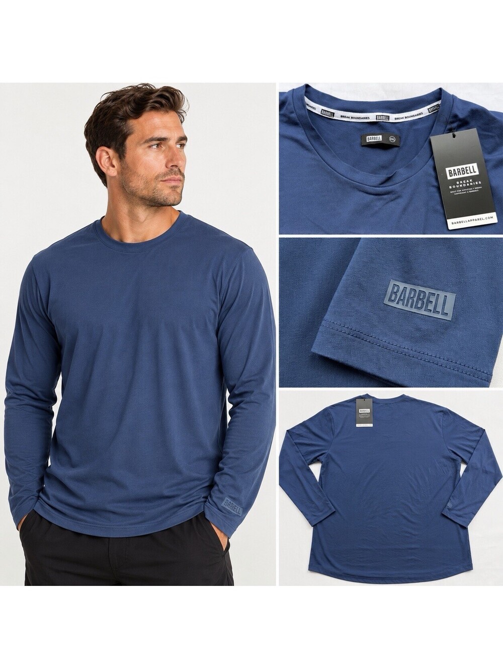 Barbell Apparel Havok Long Sleeve Shirt Men’s XXL Cadet Blue Gym NWT Luxury